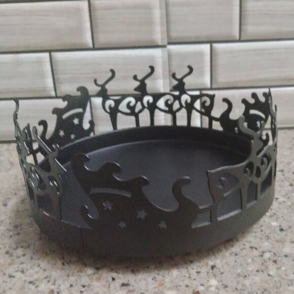 Modern Metal Reindeer & Sleighs 3-Wick Candle Holder - Picture 3 of 6